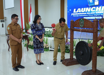 Bupati Haltim Launching Aplikasi Pembayar Pajak Online, Kolaborasi PT Bank Maluku Malut Cabang Ternate.